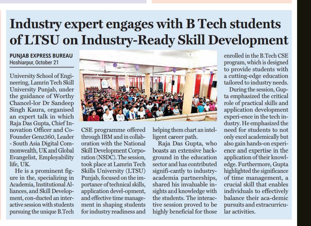 Renowned Industry Expert Engages with B.Tech Students